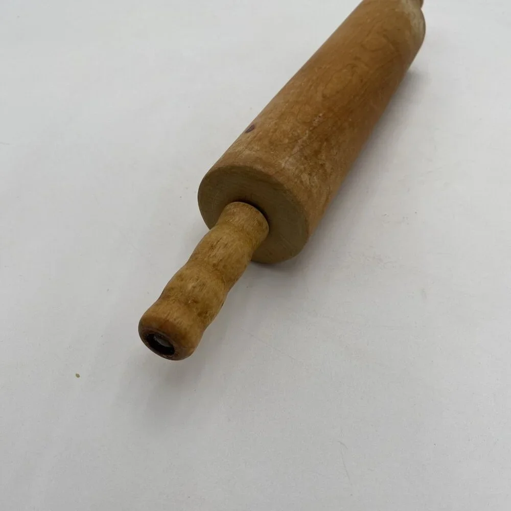 Vintage Wood Rolling Pin Handles Farmhouse Country Primative Wooden 16